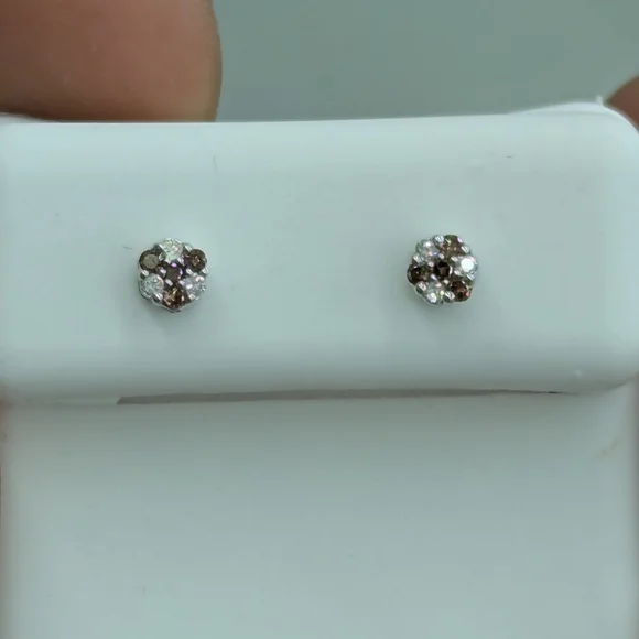 Real Diamond 10kt White Gold Stud Earring